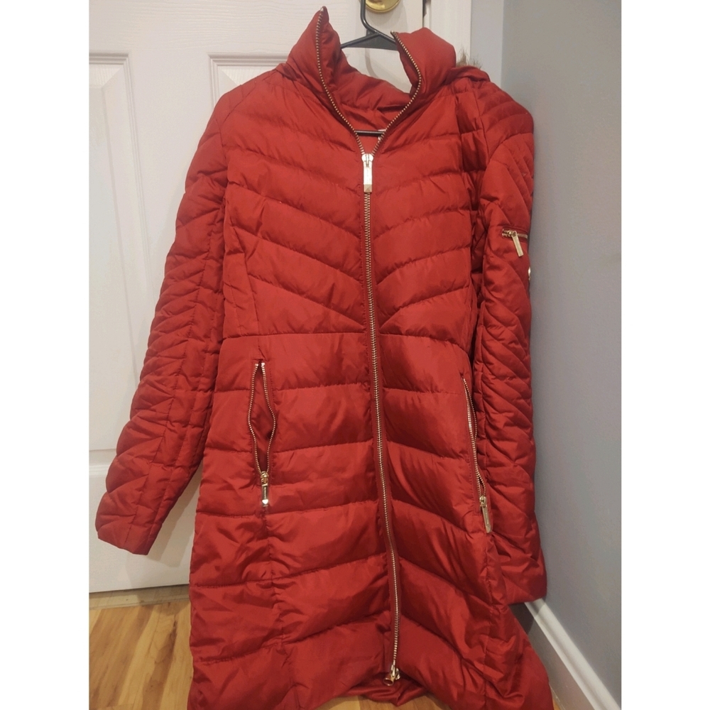 Red Michael Kors Puffer Coat